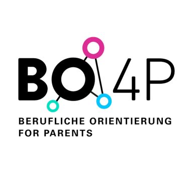 Projekt BO4P Logo von BO4P: Berufliche Orientierung für Eltern mit bunten Punkten.